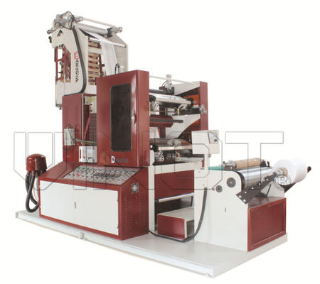 Single / Two Color Flexo Printing Machine , HDPE / LDPE Flexographic Printing Equipment
