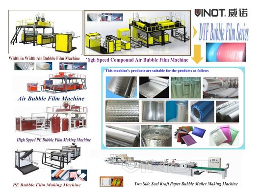 Vinot Corporation Air Bubble Film Machine Customized for France With Different Material: HDPE Model No. DY-1200