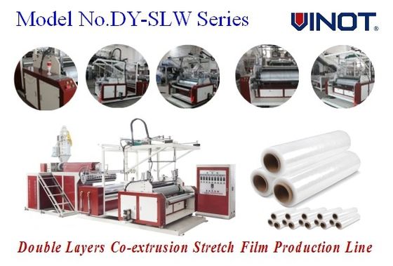 PLC Operation Consumption Fully Automatic Cast Film Extrusion Machine Easy Operation 150 KG / H Model No. SLW-1000