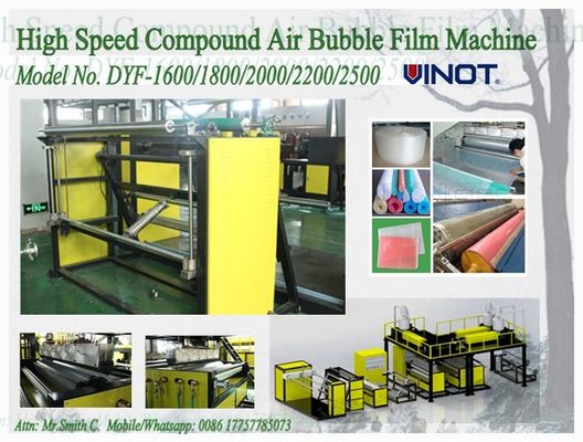 Vinot Brand Yelow PE High Speed Compound Air Bubble Film Machine Production for 2500mm width Model No. DYF-2500