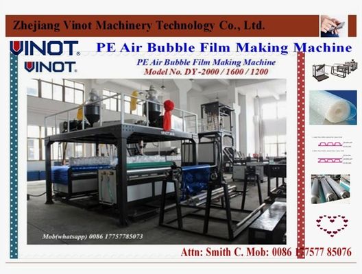 Zhejiang Vinot PE Air Bubble Film Making Machine With Different Spec and PE Material Model No. DY-1600-2000