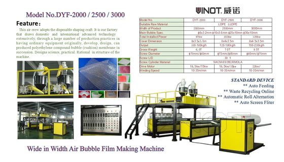 High - yield high - speed multi - layer 2500mm bubble film making machine LDPE materials