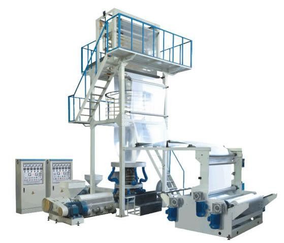 Vinot and DY Professional extrusion Rotary Two Layer Blown Film Plant , Film Making Machine Easy Operation 2SJ-G55